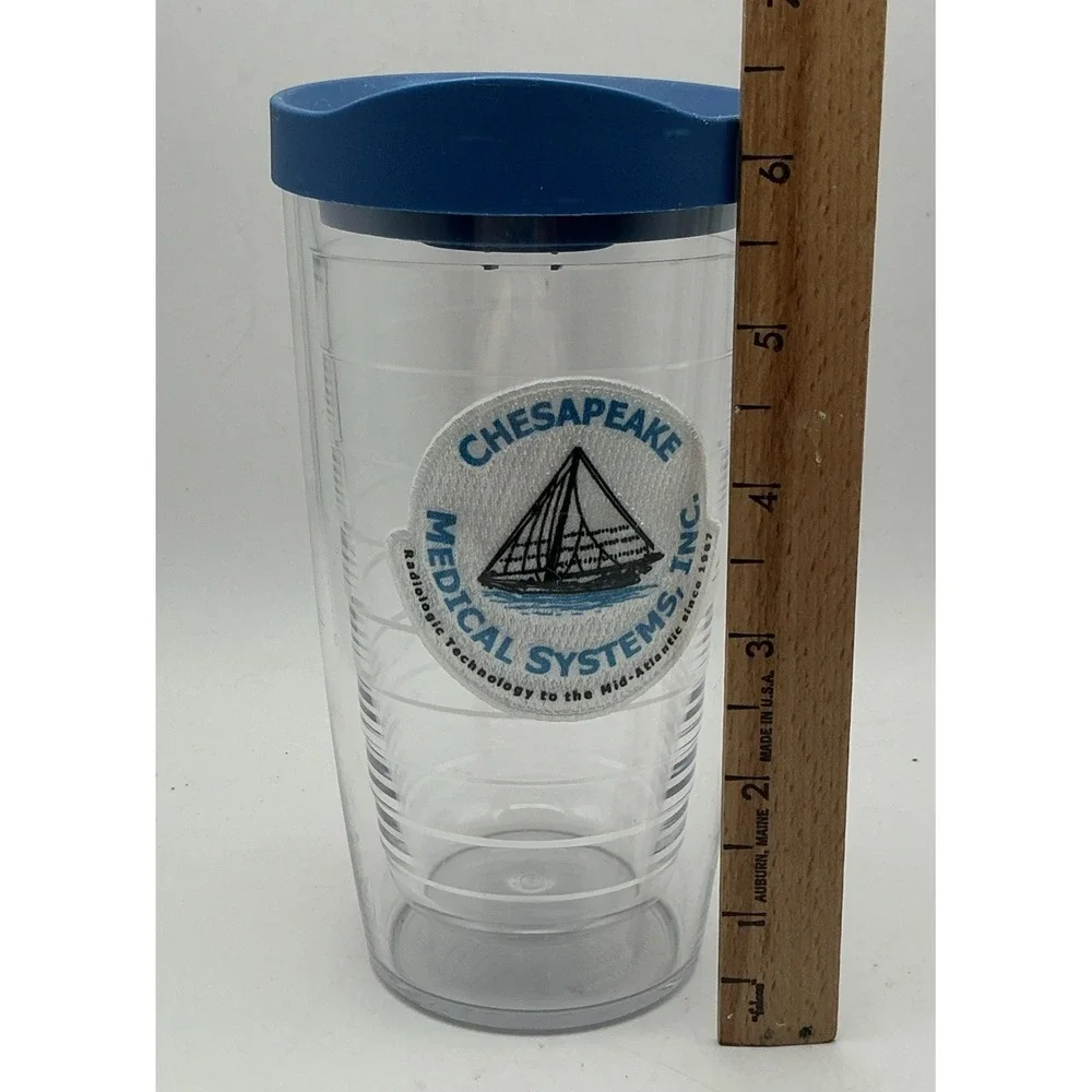 Pair of Tervis 16oz Tumblers Clear Insulated Chesapeake Medical Systems Patch